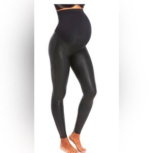 SPANX Mama Faux Leather Leggings-maternity in black size XL